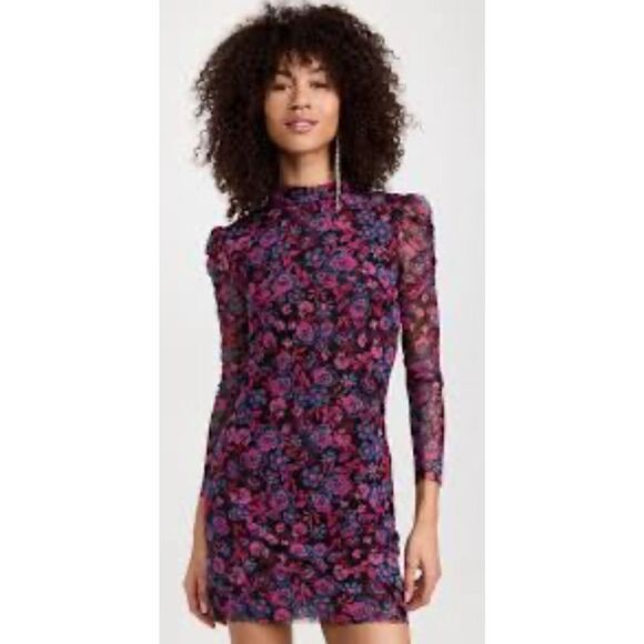 Misa Stormi Dress in Electric Ditsy Mesh NwoT Size XS - Picture 1 of 10